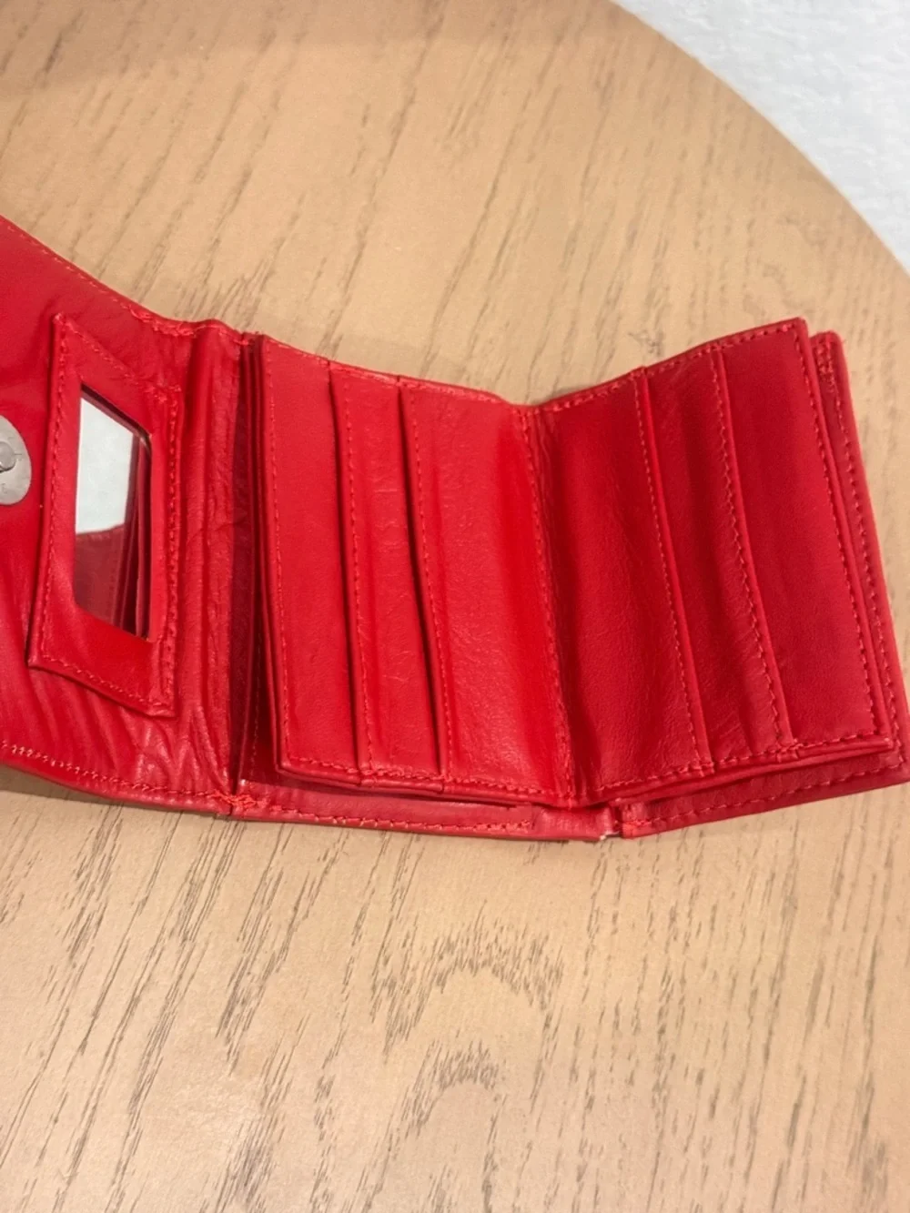 Red Leather Wallet with Silver Accent - Picture 7 of 7
